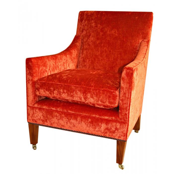 Edwardian chair in orange velvet.jpg